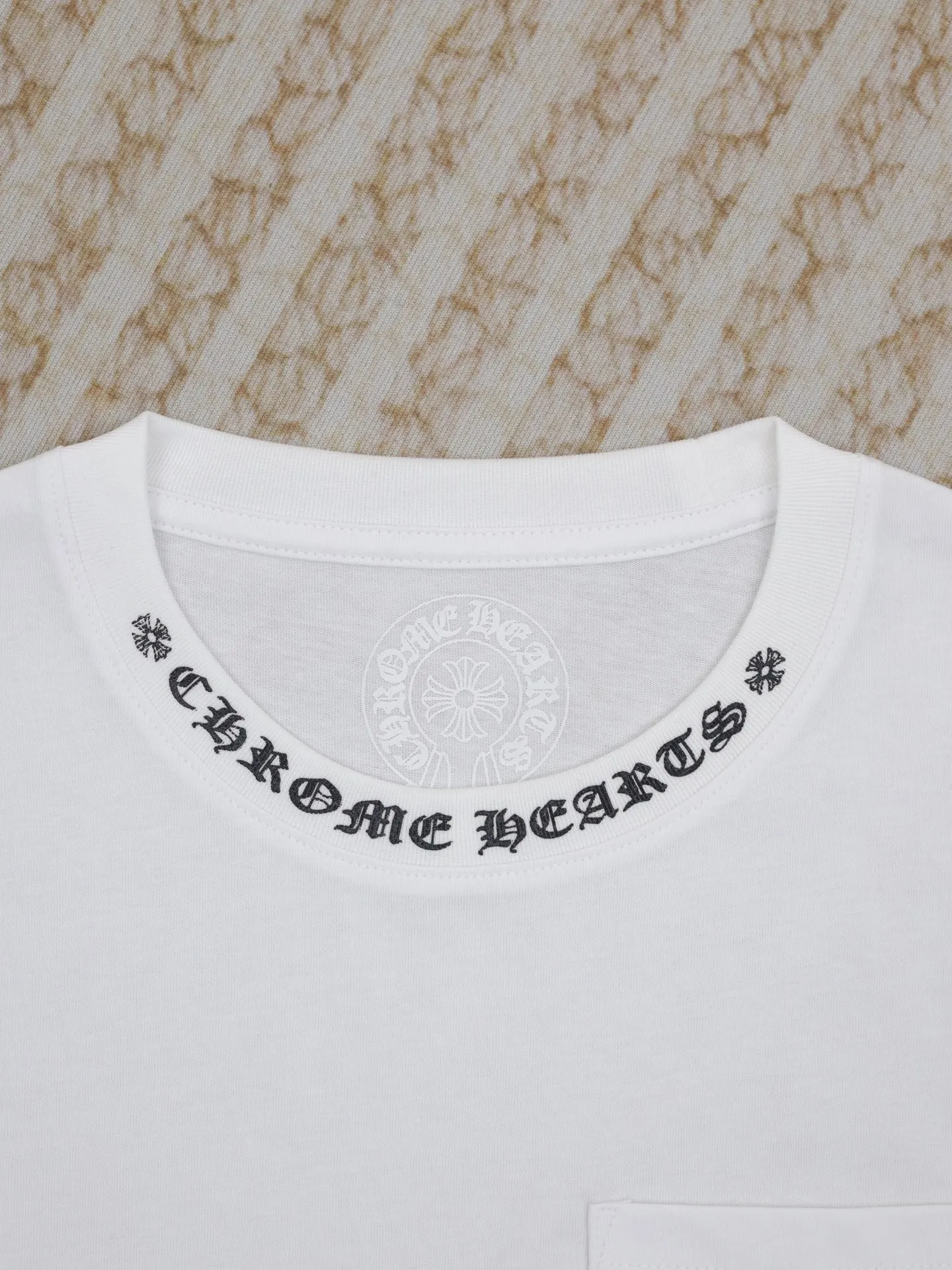 🅿️280 Chrome Hearts*/Chrome Hearts 25 new style Sanskrit letter printed short-sleeved T-shirt with collar Size: S/M/L